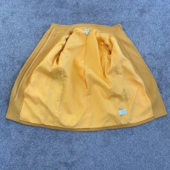 J.CREW Ochre Mustard Yellow Wool Blend City Coat Jacket Sz 4 - Picture 12 of 15